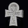 Solid Silver VVS1 Lab Grown Diamond Ankh Cross Men For Men