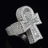 Solid Silver VVS1 Lab Grown Diamond Ankh Cross Men For Men