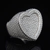 10K White Gold Heart Shaped VVS Moissanite Diamond Men Ring