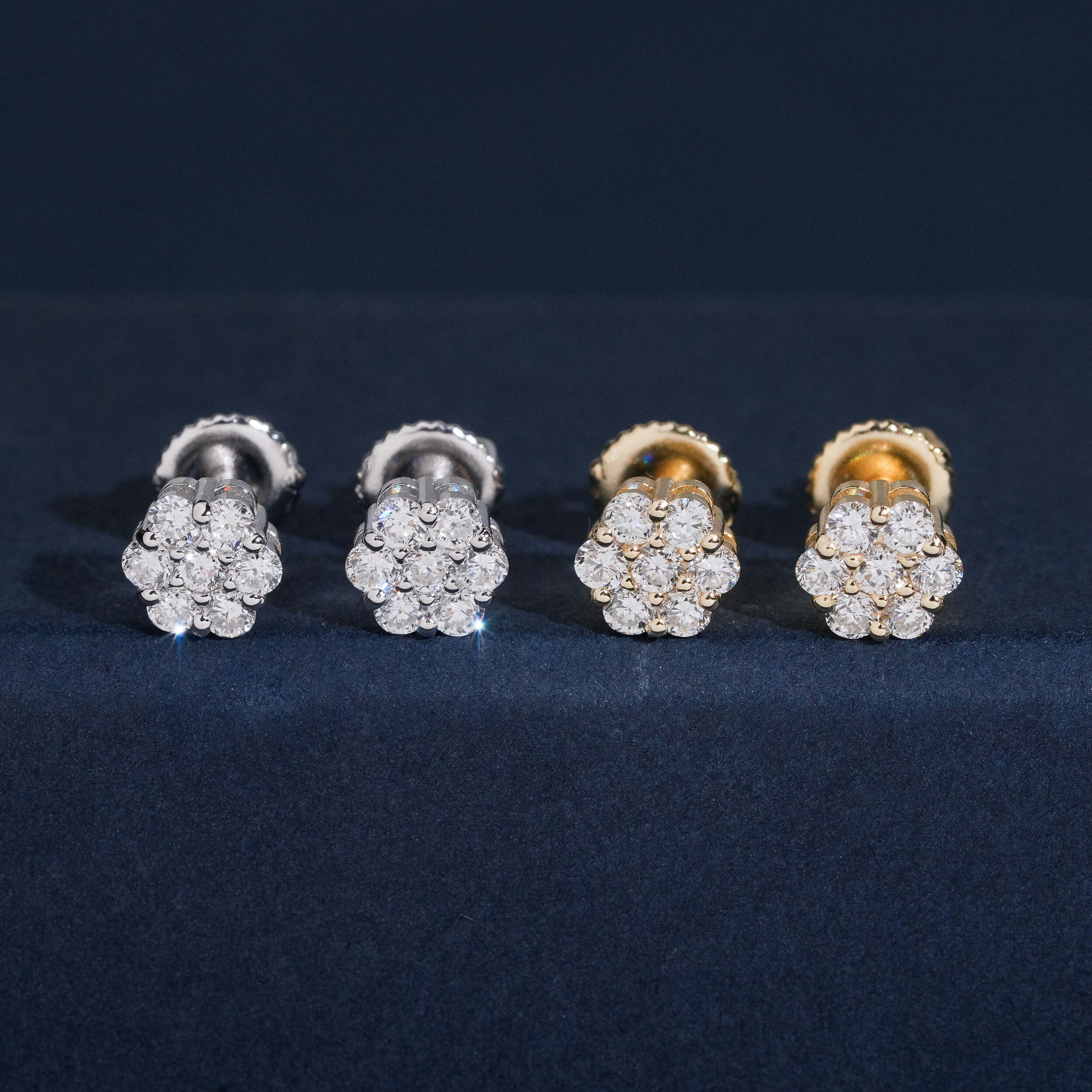 VVS Lab Grown Diamond Cluster Stud Earrings For Unisex