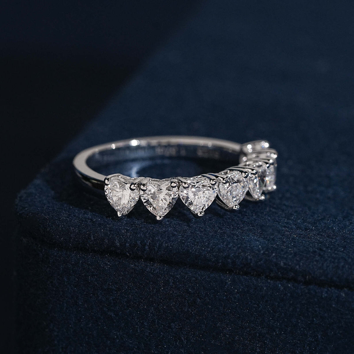 2.1CT Heart Cut Lab Grown Diamond Eternity Ring Band