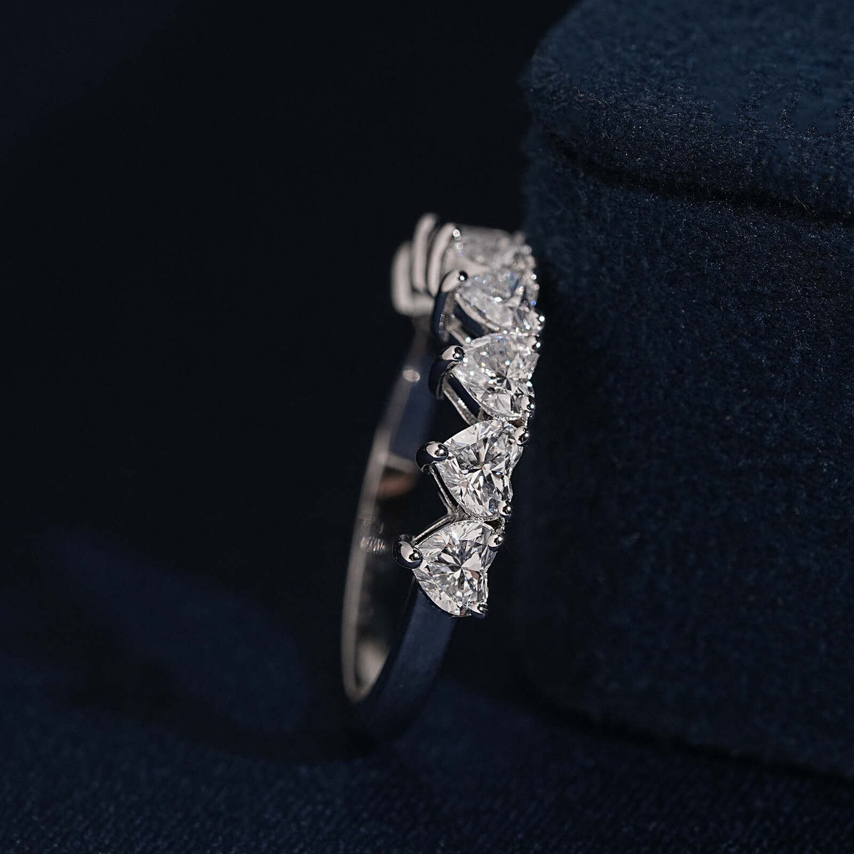 2.1CT Heart Cut Lab Grown Diamond Eternity Ring Band