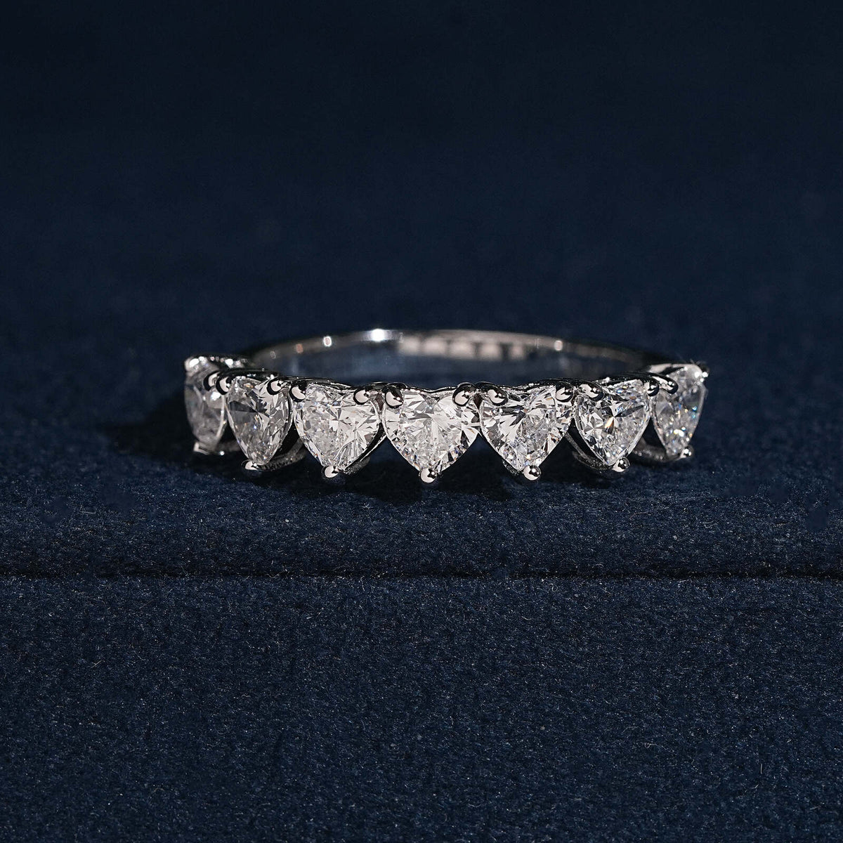 2.1CT Heart Cut Lab Grown Diamond Eternity Ring Band