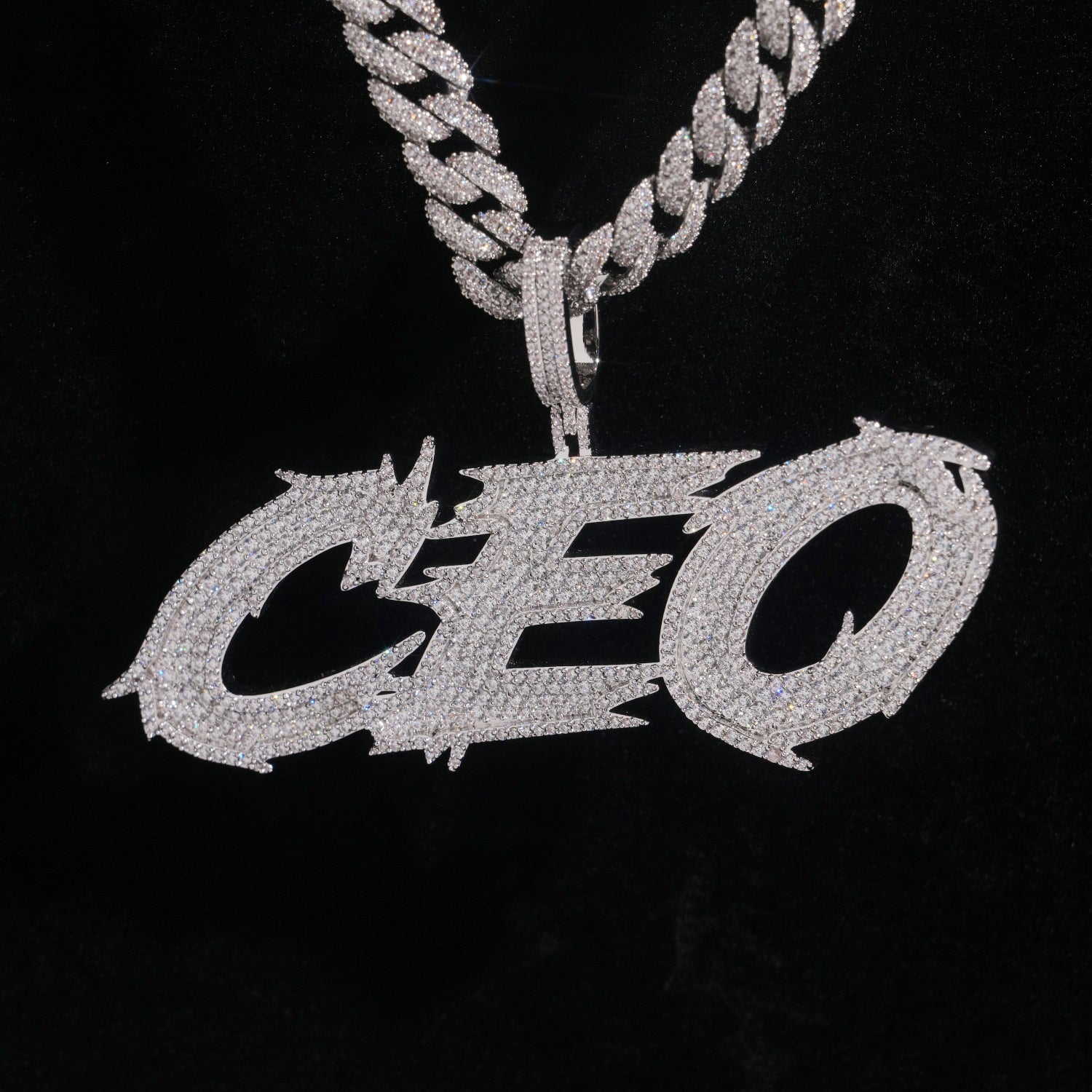 2.5Inch Iced Out Moissanite Diamond CEO Pendant