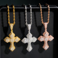 Iced Out Moissanite Diamond Cross Pendant 925 Sterling Silver Hip Hop Jewelry