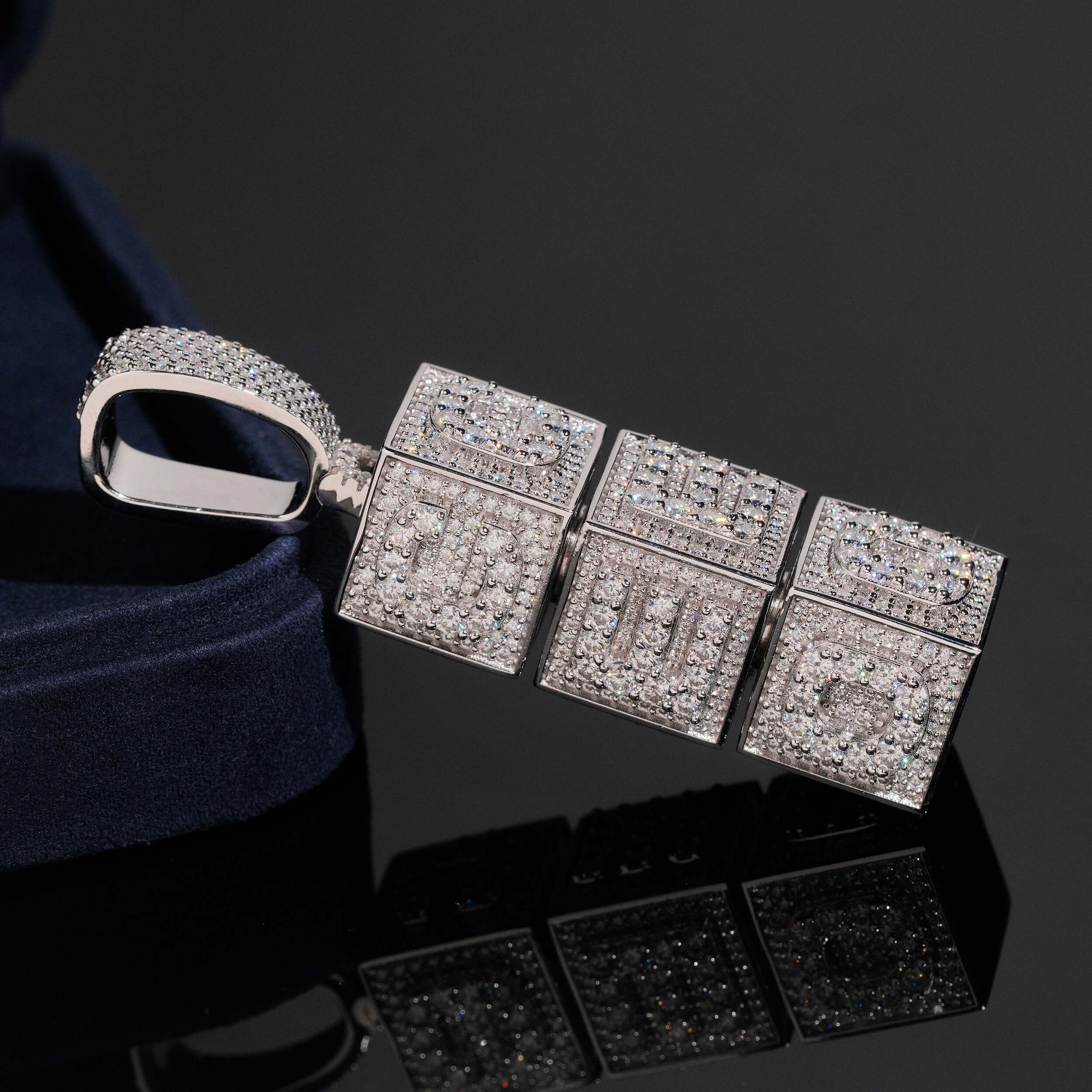 Moissanite Diamond Silver 925 Fully Iced 3D Custom Made Letter Name Pendant