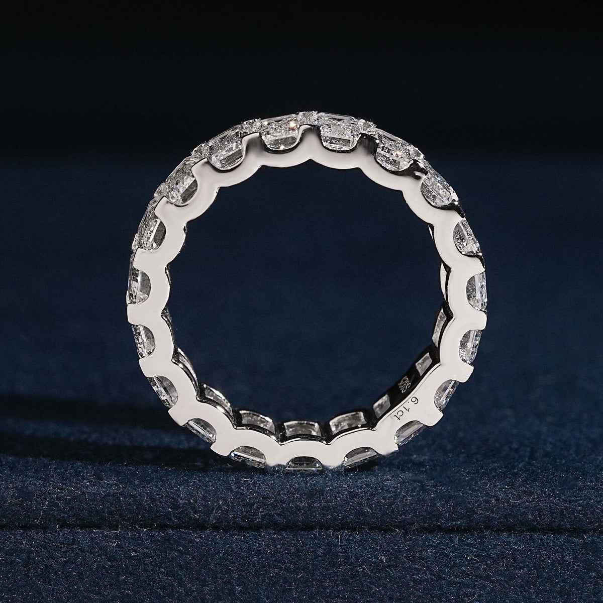 20 Pointer Emerald Cut VVS Lab Grown Diamond Eternity Ring