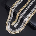 10mm Iced Out Moissanite Miami Cuban Link Chain 14K Gold