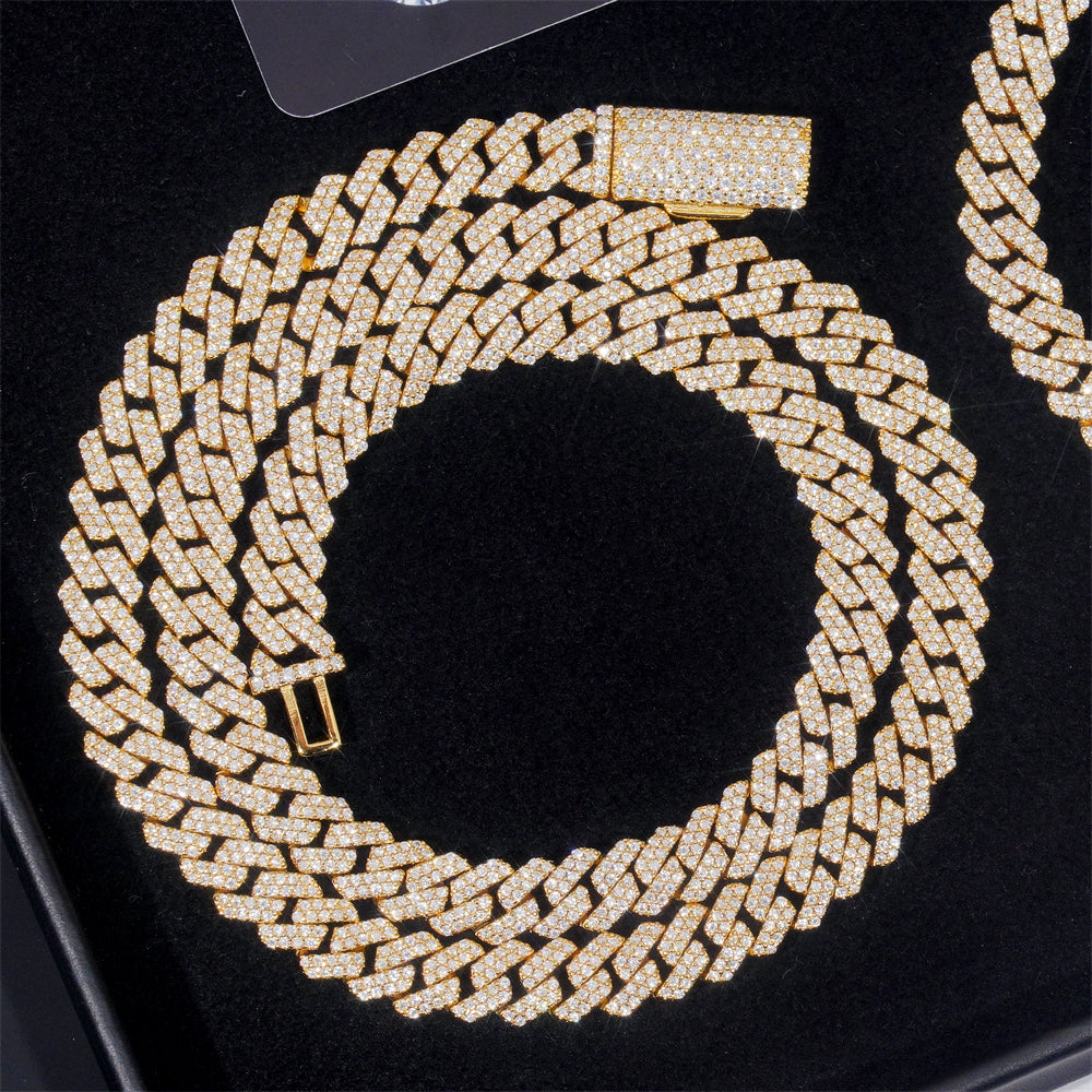 VVS Moissanite Diamond Cuban Chain Brass 8MM