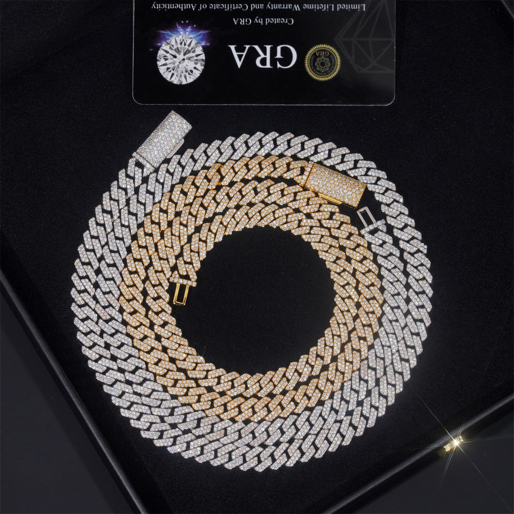 VVS Moissanite Diamond Cuban Chain Brass 8MM