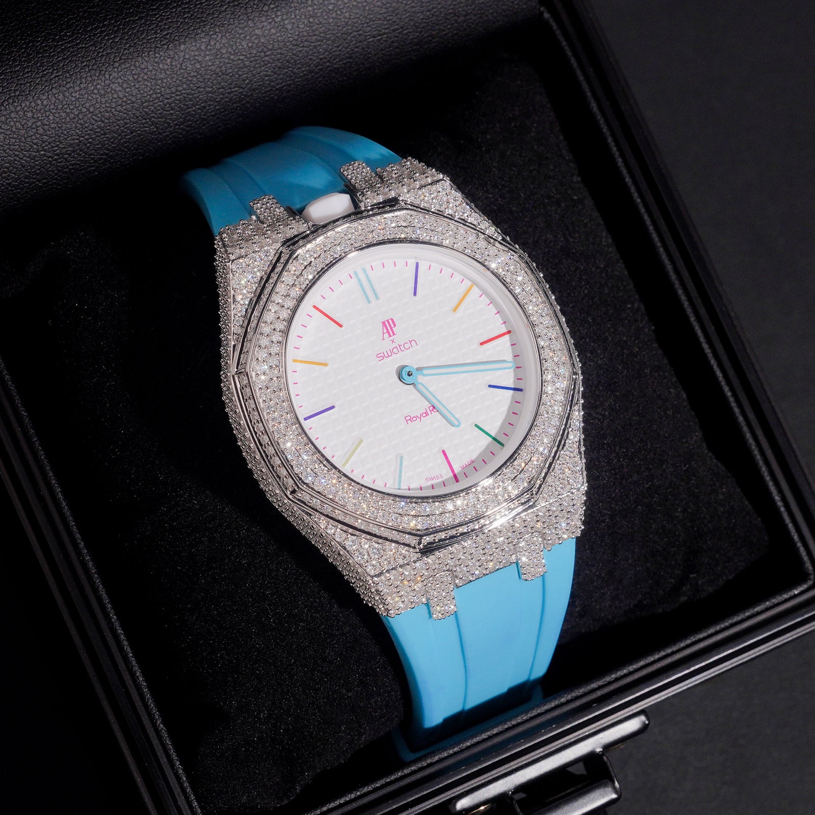 Moissanite Diamond Case Strap For Royal Pop Watch