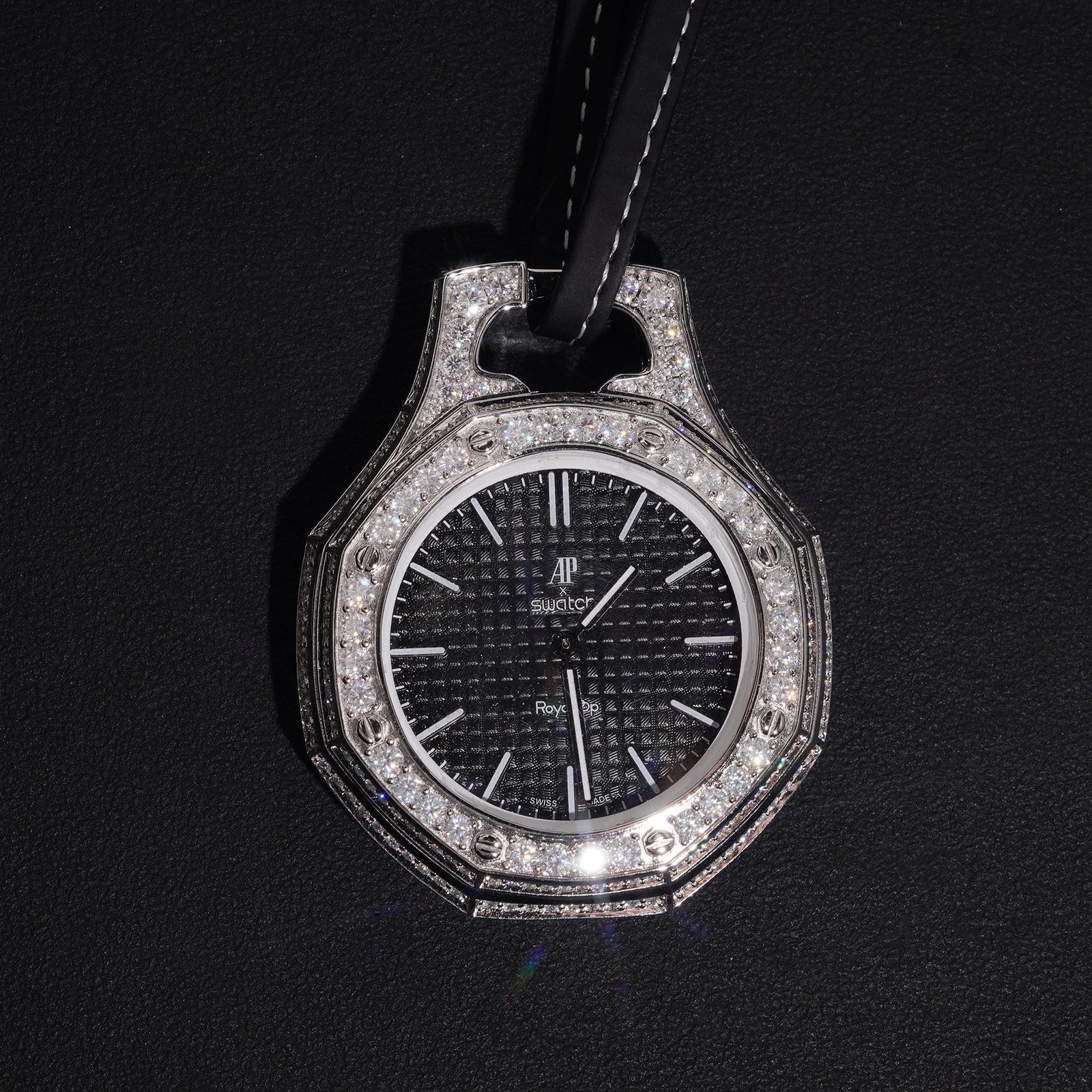 Iced Out Royal Pop Pocket Watch Case Moissanite Diamond