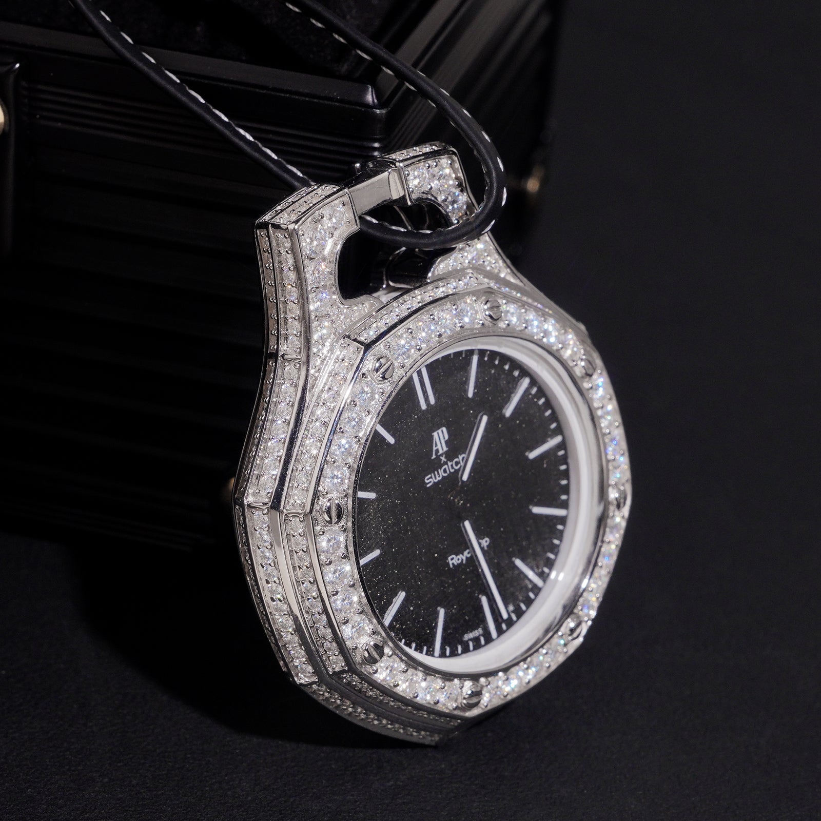 Iced Out Royal Pop Pocket Watch Case Moissanite Diamond