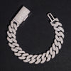 13MM Raised Stone Design Moissanite Cuban Link Bracelet
