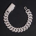 13MM Raised Stone Design Moissanite Cuban Link Bracelet