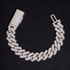12MM Two Rows Prong Set Moissanite Diamond Cuban Link Bracelet