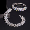 12MM Two Rows Prong Set Moissanite Diamond Cuban Link Bracelet