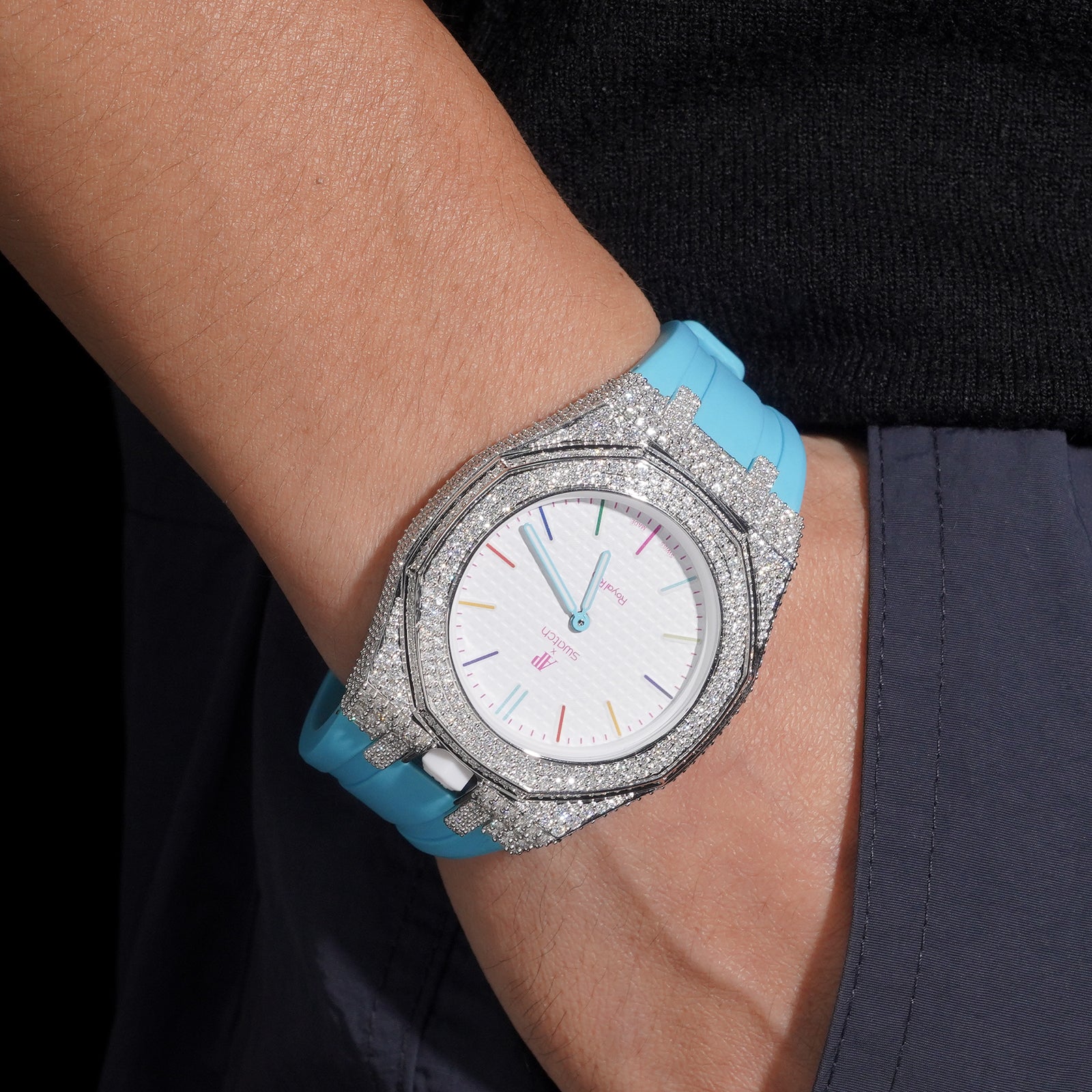 Moissanite Diamond Case Strap For Royal Pop Watch