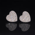 Heart Sahped VVS Moissanite Stud Earrings Screw Back With GRA Report