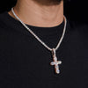 2Inch Big Oval Cut Moissanite Diamond Cross Pendant