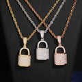 VVS Moissanite Baguette Design Lock Pendant Charm