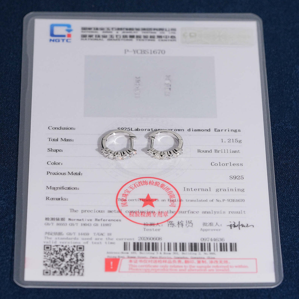 Small Hoop Earrings VVS Lab Grown Diamond 925 Silver