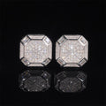 925 Sterling Silver Moissanite Iced Out Hip Hop Jewelry Earrings Screw Back