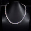 8mm moissanite tennis necklace draped on black velvet bust, 2ct-per-stone VVS round stones sparkling – CustomHipHop