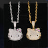 Iced Out Moissanite Diamond Hello Kitty pendant 925 Silver