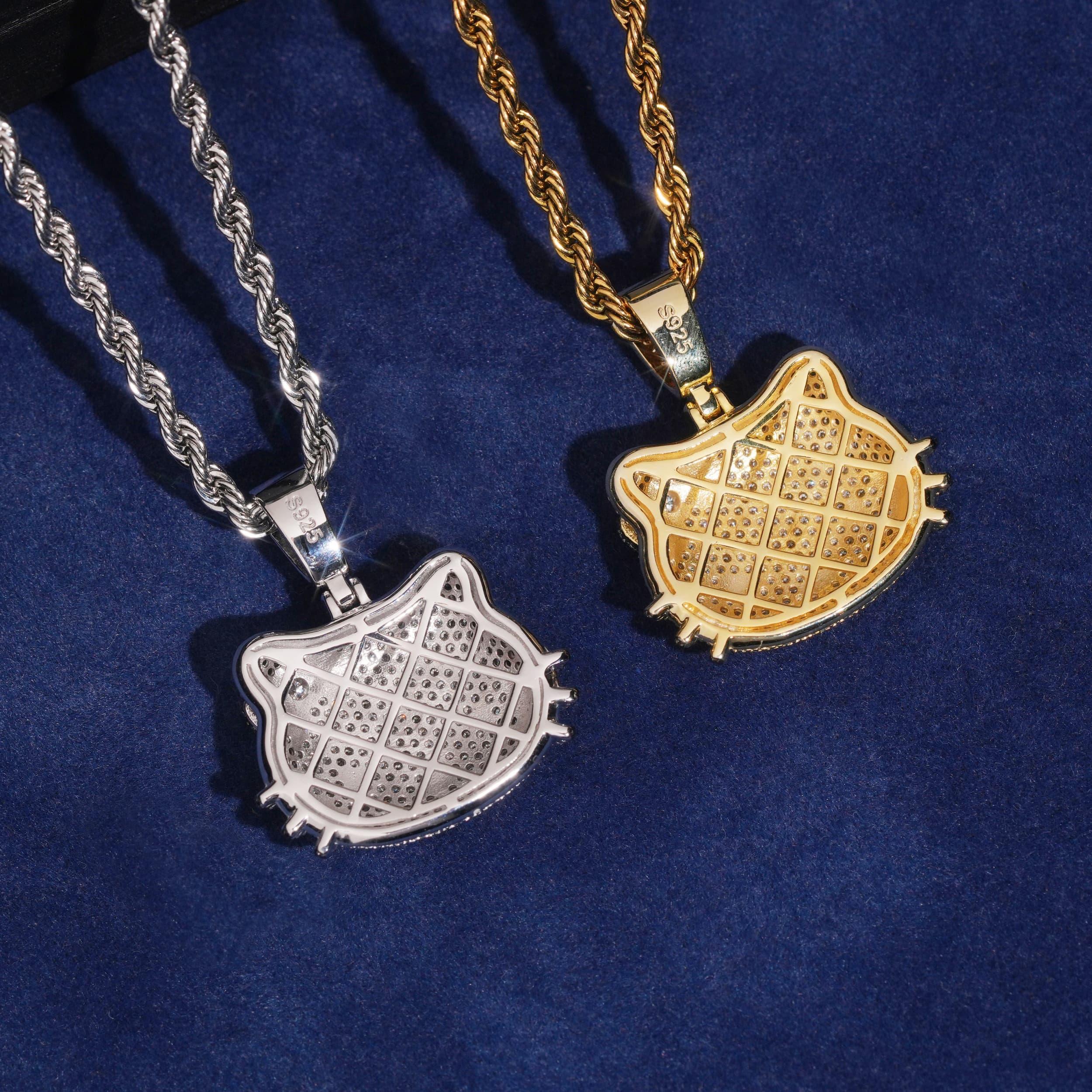 Iced Out Moissanite Diamond Hello Kitty pendant 925 Silver