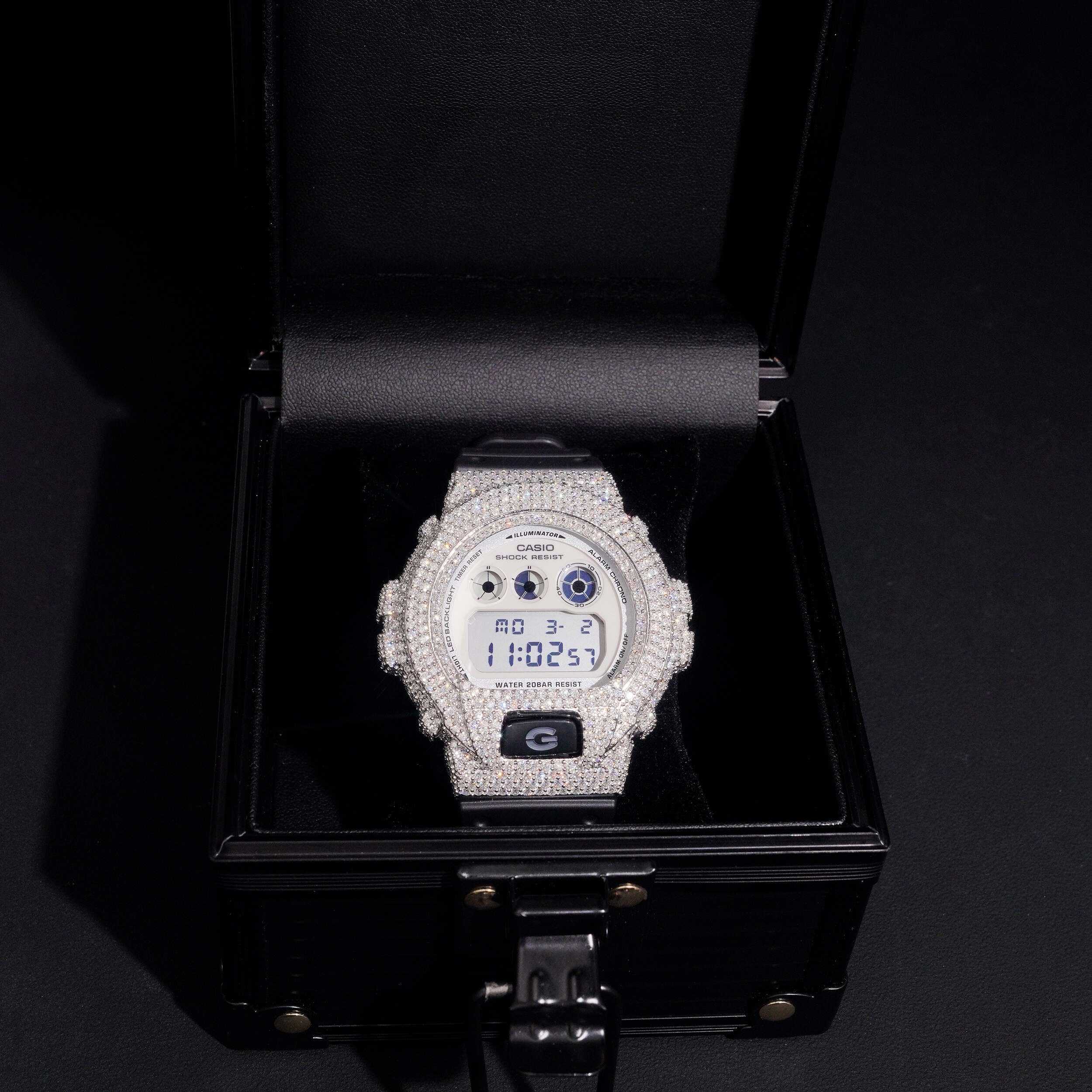 Fully Iced Moissanite Diamond DW6900 Watch G Shock