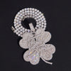 Moissanite Diamond 2Inch Clover Name Letter Pendant Match Tennis Chain