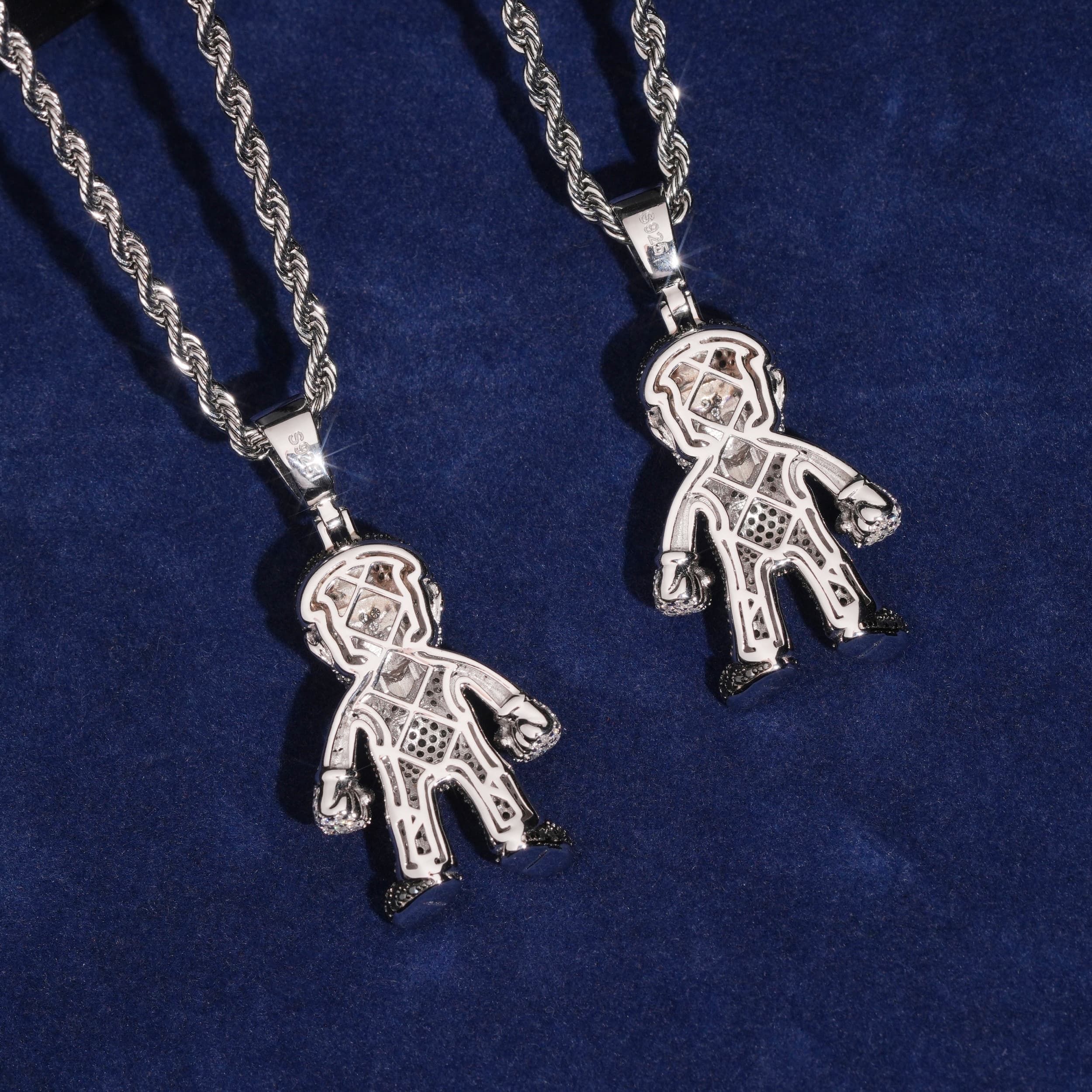 Hot Sell Iced Out White Mix Black Moissanite Mario Pendant