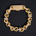 18K Gold Plated Infinity Link Bracelet With Custom Name Clasp VVS Moissanite Hip Hop Jewelry