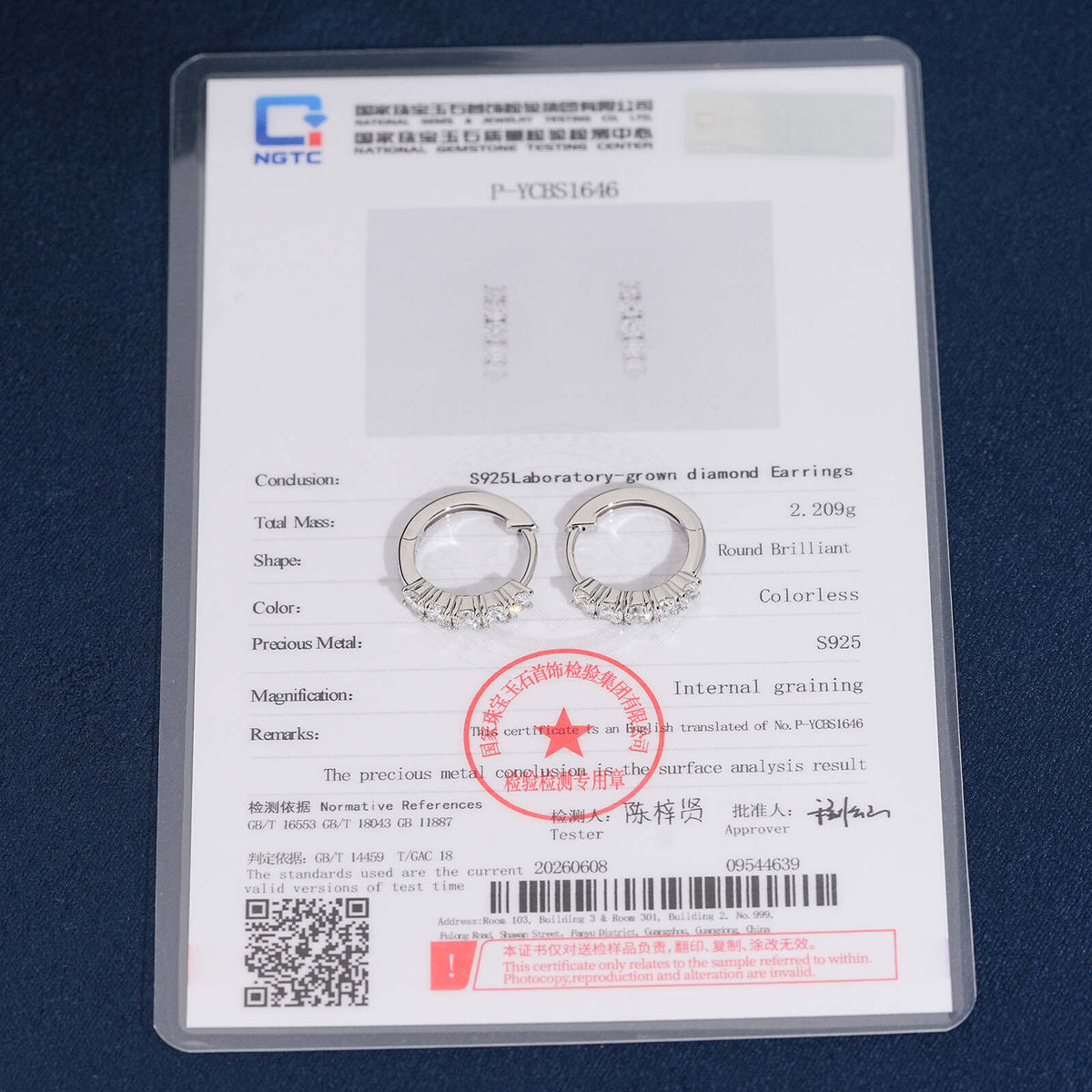 925 Sterling Silver VVS lab Grown Diamond Hoop Earrings