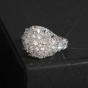VVS Moissanite Diamond Sterling Silver Upside Down Mosaic Setting Men Ring