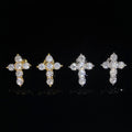 Sterling Silver 925 Screw Back Moissanite Cross Earrings Studs Gra Pass Diamond Tester