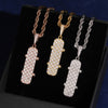 Street Fashion Jewelry Skateboard Pendant VVS Baguette Cut Moissanite Diamond