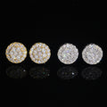 Pass Diamond Tester Iced Out Circle Round Moissanite Stud Earrings For Men