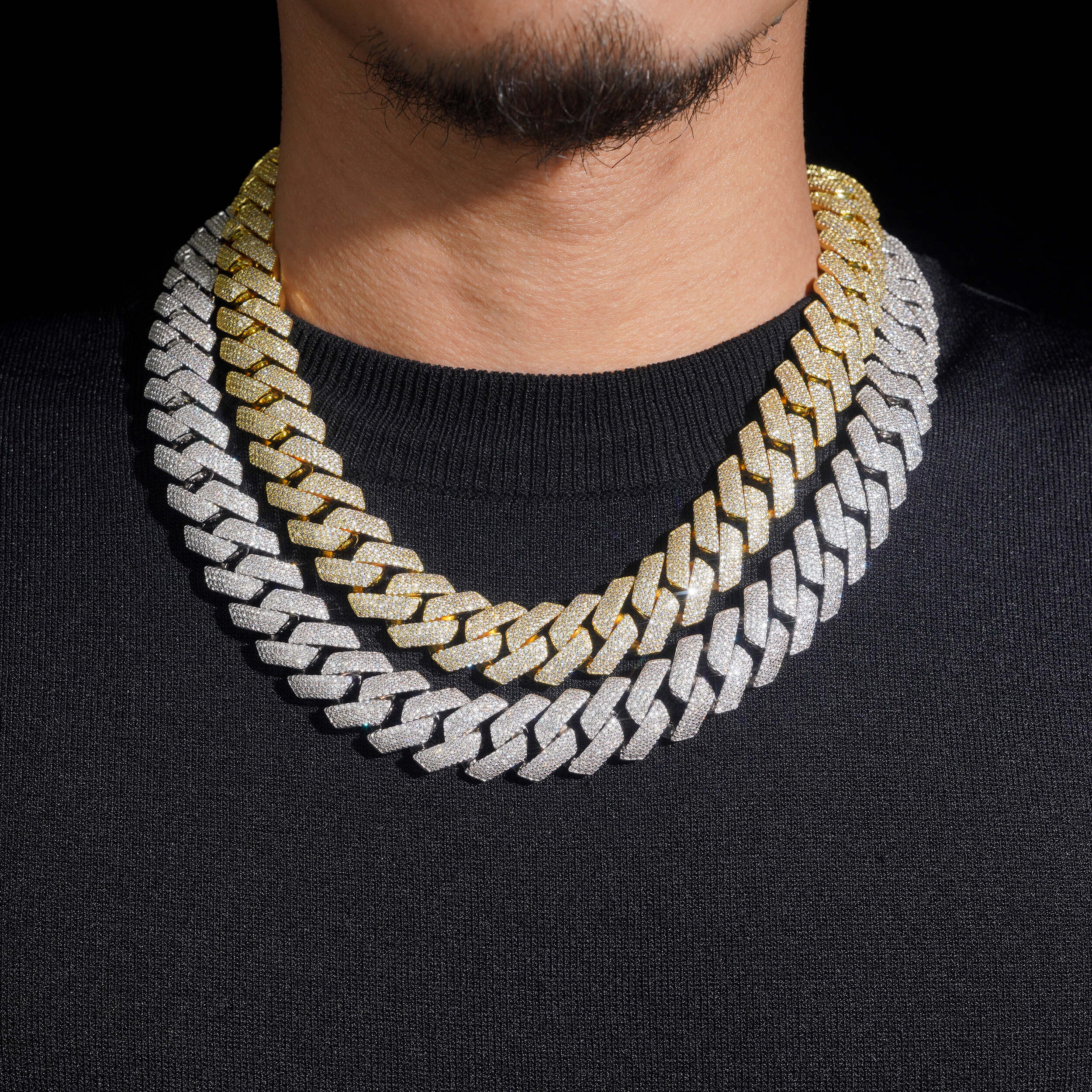 VVS CZ 18MM Prong Set Cuban Link Chain Necklace