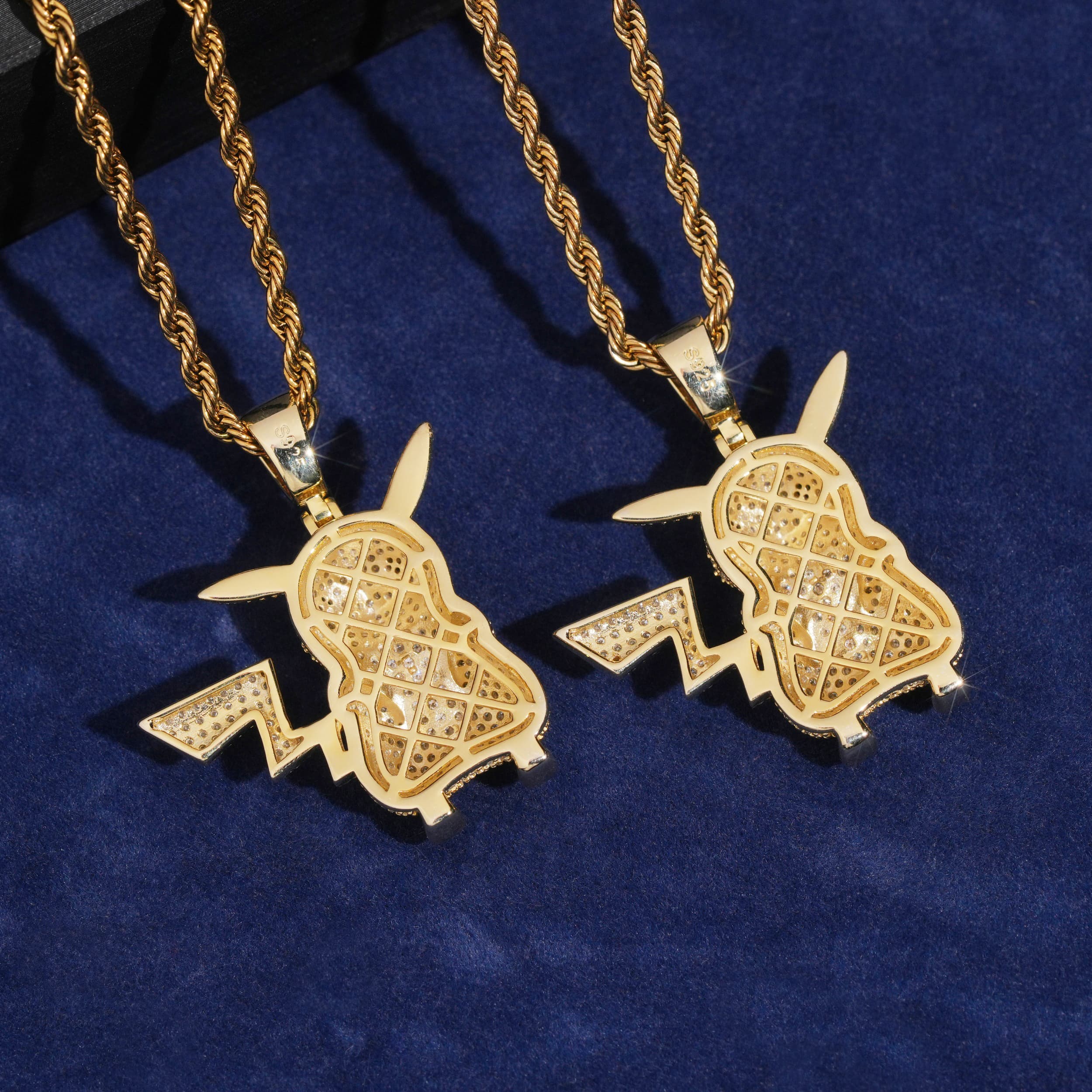 Yellow Gold VVS Moissanite Diamond Pikachu Pendant