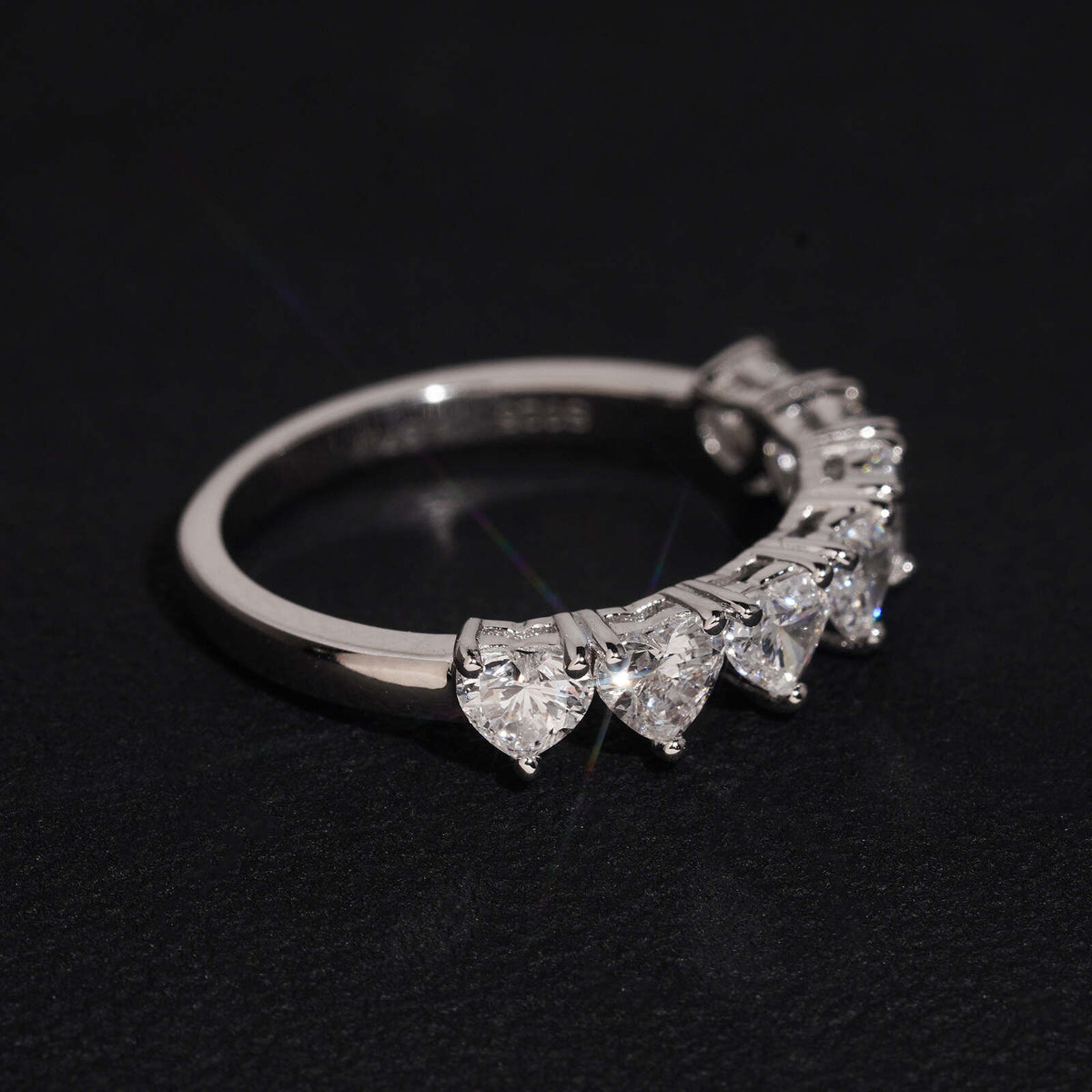 2.1CT Heart Cut Lab Grown Diamond Eternity Ring Band