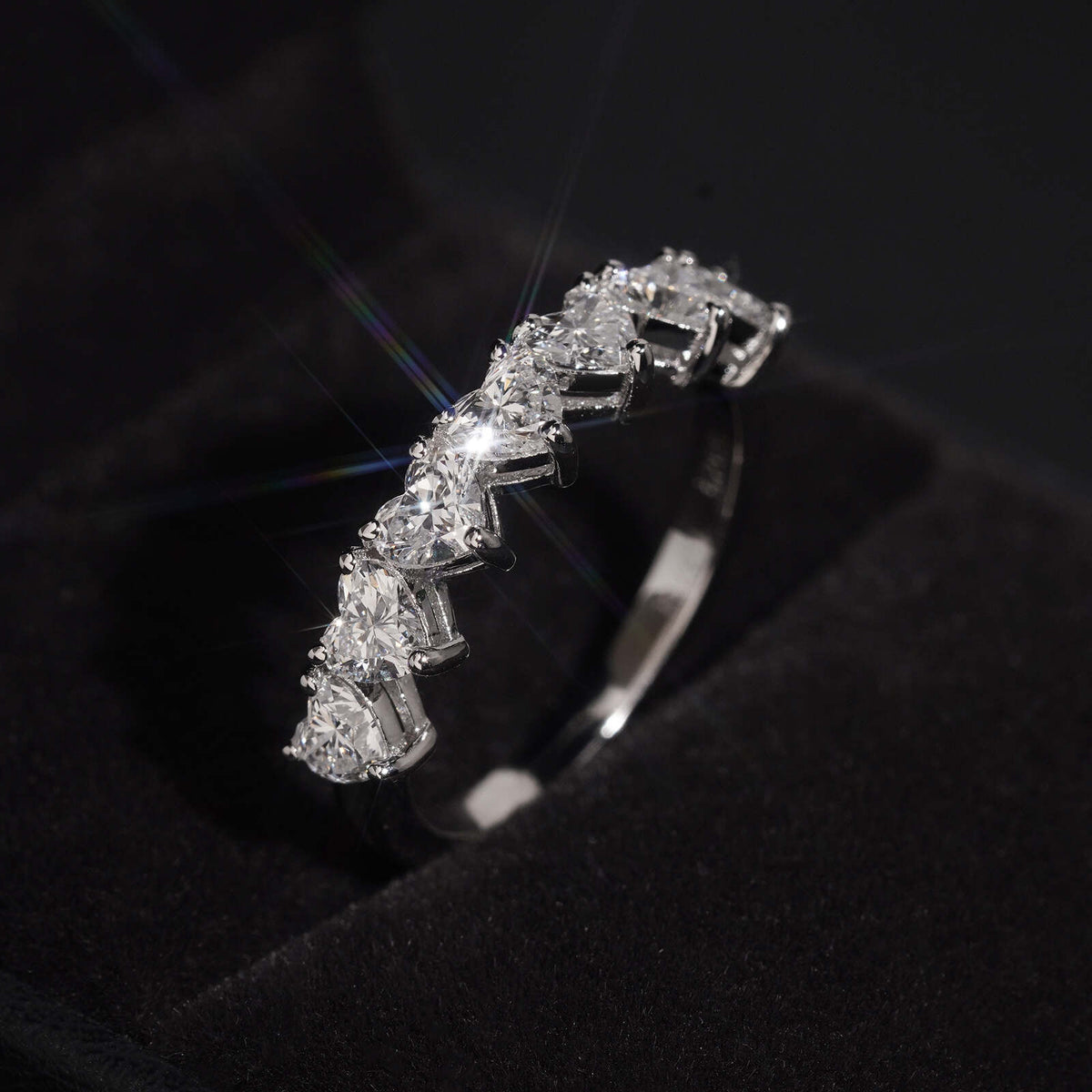 2.1CT Heart Cut Lab Grown Diamond Eternity Ring Band
