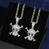 Skull Head Whit Mix Black Moissanite Diamond Pendant Jewelry