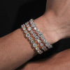Round Mix Hexagon Cut Moissanite Diamond Tennis Bracelet 6.5MM