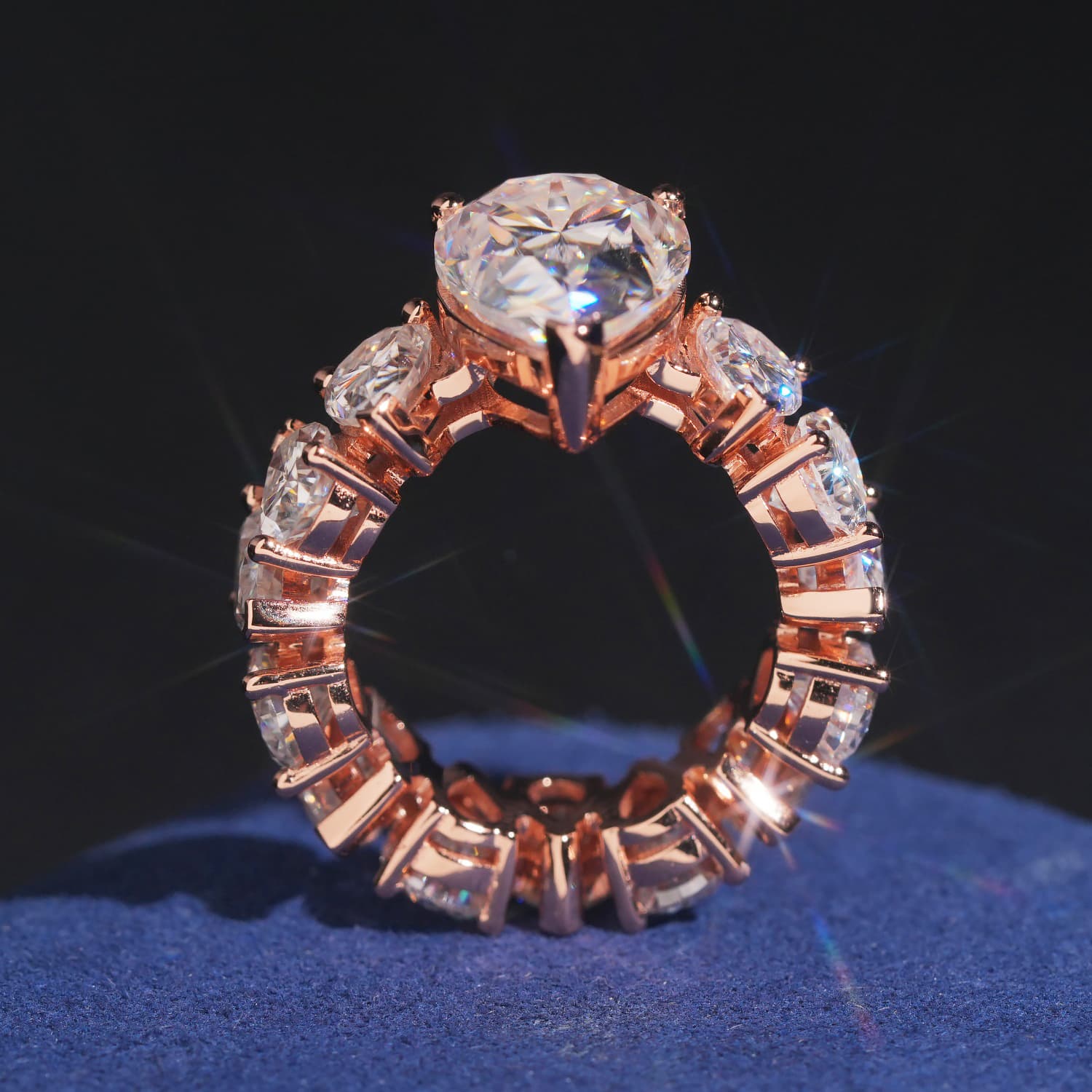 Large Carat Pear Cut Moissanite Diamond Ring
