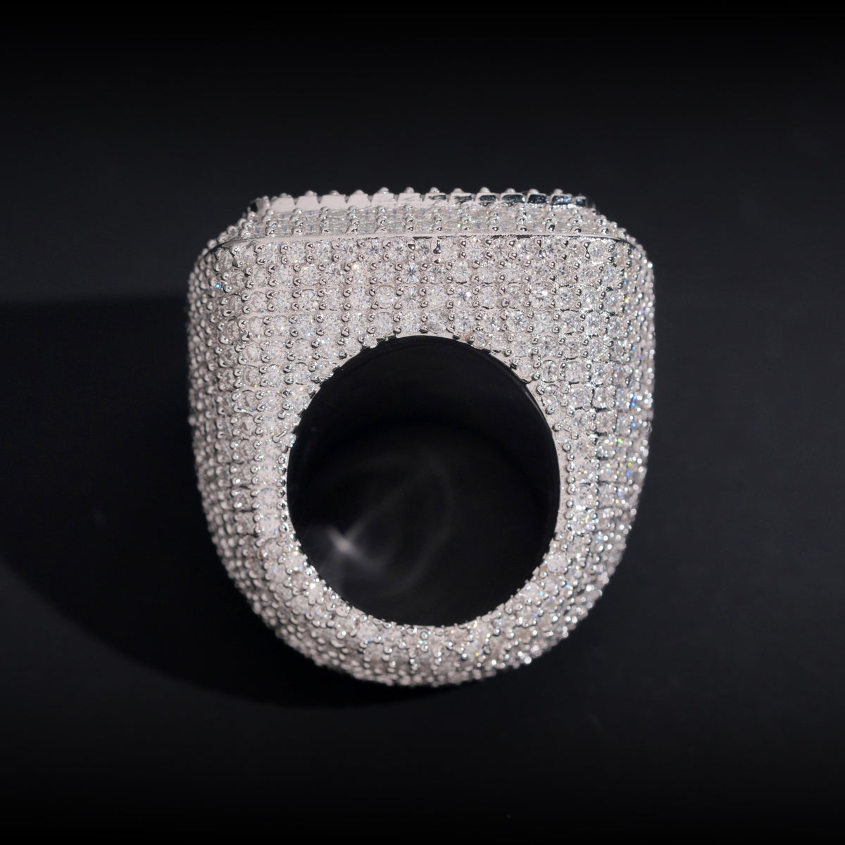 Sterling Silver 925 Men Baguette Cut Square Iced Out Men Ring VVS Moissanite Diamond
