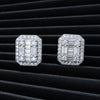 VVS Baguette Cut Moissanite Earrings For Unisex Iced Out Push Back