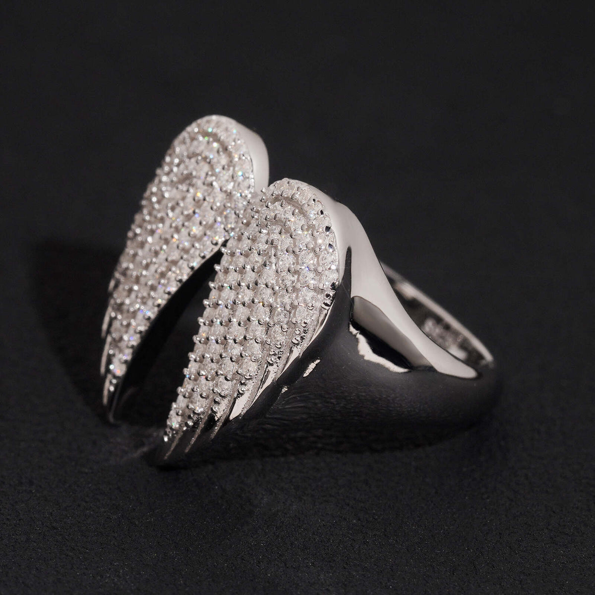 Double Wings Men Moissanite Diamond Ring 925 Silver