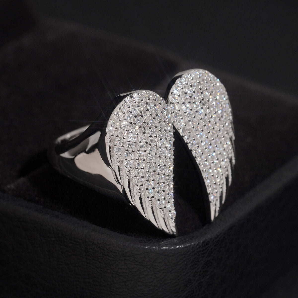 Double Wings Men Moissanite Diamond Ring 925 Silver